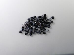 FP1-03-26607 Blue/Green w/Black Swirl Czech Glass Facet Firepolish 3mm 50 stuks