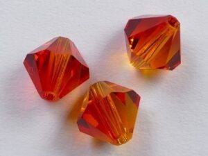 6 mm Fire Opal Swarovski Element Bicones