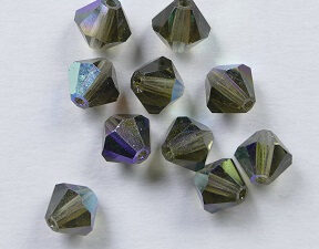 PrBic-06-BLDIAB Black Diamond AB Preciosa Bicones 6 mm 10 stuks