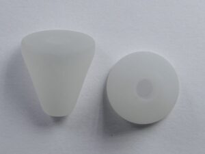 Pol-keg10-33 10 mm Polaris kegel kraal, wit