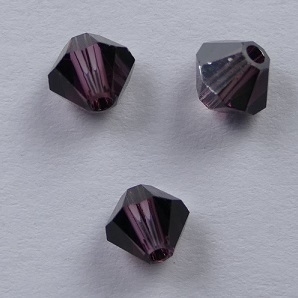 SW-04-SATAMY 4 mm Satin Amethyst Swarovski Element Bicones - Afbeelding 1