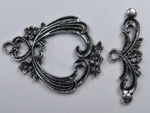 Toggle Clasp, kapittelsluiting, 1 streng, versierde bloem