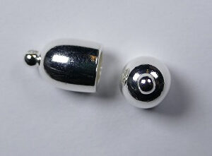 Bullet End Cap, 5 mm, Silver plated