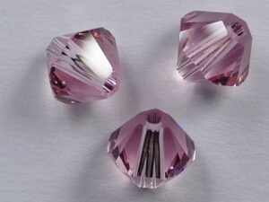6 mm Light Rose Swarovski Element Bicones - Afbeelding 1