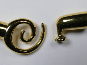 Togglesluiting met swirl, 6 mm, Gold plated