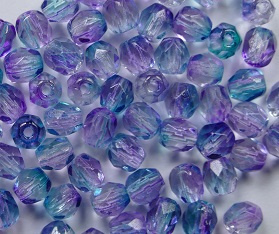 FP1-04-3217K Dual Coated Pink/Blue Czech Glass Facet Firepolish 4mm FP1-04-3217K Dual Coated Pink/Blue Czech Glass Facet Firepolish 4mm