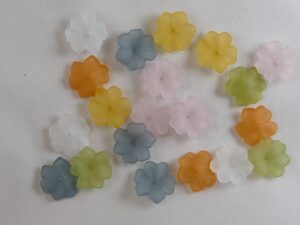Lucite bloemetjes, 10 stuks