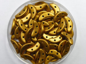 CZM-CR-00030-01740 Matte Metallic Antique Gold CzechMates 2-hole Crescent Beads, 10x3 mm - Afbeelding 1