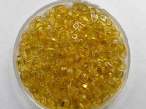 CZM-B-10060 2 hole Bar Beads 6x3 mm Czech Mates Medium Topaz