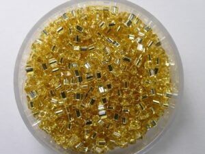 M-Cub-18-0003 Silver Lined Gold Miyuki Cubes 1.8x1.8 mm