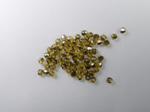 FP1-03-10040ZR Bronze Iris Medium Topaz Czech Glass Facet Firepolish 3mm 50 stuks