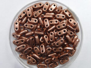 CZM-B-00030-01780 2 hole Bar Beads 6x3 mm Czech Mates Matte Metallic Bronze Copper