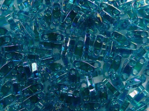 QTL-2458 Transparant Teal AB Miyuki Quarter Tila Beads 5x1,2 mm