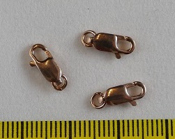 Lobster- of karabijnslotje, Rose Gold Filled, 5x10,8 mm