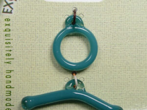 TGL-01-AQUA Toggle Clasp, kapittelsluiting, 1 streng , glas: aqua