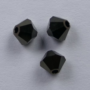 SW-04-JETNT2 4 mm Jet Nut 2x Swarovski Element Bicones
