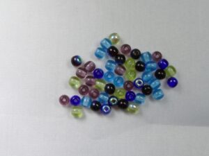 Czech Glass, Druk Round beads, 4 mm, Mix Gemtones - Afbeelding 1