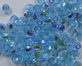 FP1-03-60020X Aquamarine AB Czech Glass Facet Firepolish 3mm 50 stuks - Afbeelding 1