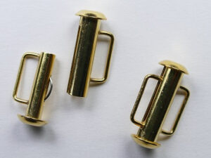 Ronde schuifsluiting, Slide bar 16,5 mm, gold plated - Afbeelding 1