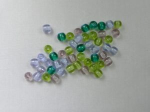 Czech Glass, Druk Round beads, 4 mm, Mix Lavender Garden - Afbeelding 1