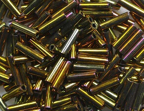 M-BGL-6-0462 Metallic Gold Iris Miyuki Bugles 6mm