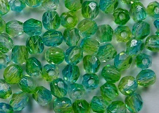 FP1-03-48010CR Dual Coated Blueberry-Pear Czech Glass Facet Firepolish 3mm 50 stuks