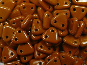 CMTR-13600 2 hole Triangle Beads, 6 mm, Czech Mates, Opaque Umber