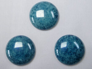 CAB-R24-63120-15464 Green Turquoise Lumi Czech Round Cabochon 24 mm - Afbeelding 1