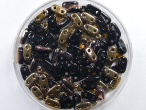 CZM-B-23980C 2 hole Bar Beads 6x3 mm Czech Mates Apollo Jet