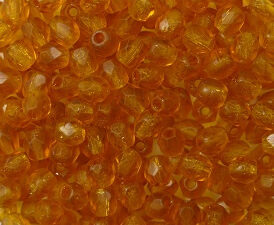 FP1-03-10090M Matte Topaz Czech Glass Facet Firepolish 3mm 50 stuks