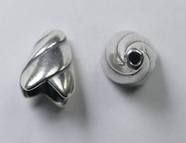Eindkapjes, kegelvorm spiraal, 13 mm, Antique Silver - Afbeelding 1