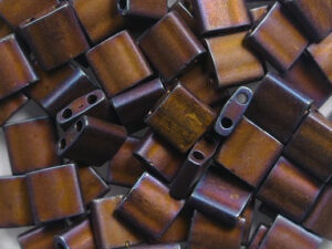 TL-2005 Matted Metallic Copper Miyuki Tila Beads 5x5 mm