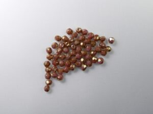FP1-03-02010AK Luster Opaque Rose-Gold Topaz Czech Glass Facet Firepolish 3mm 50 stuks - Afbeelding 1