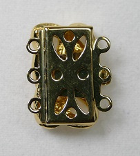 Sluiting voor 3 strengen, gold plated - Afbeelding 3