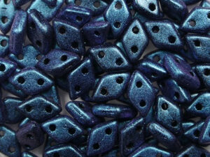 CM-DI-94105JT Polychrome Indigo Orchid CzechMates 2-hole Diamond Beads, 5 gram - Afbeelding 1
