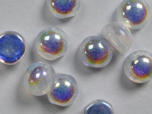 CAB-2-hole-00030-28703 2-hole Cabochons, 6 mm, Crystal Full AB - Afbeelding 1