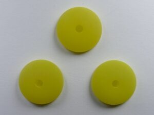 Pol-hr16-01 16 mm Polaris halfronde kraal, geel