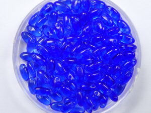 Riz-30070 Czech Glass Rizo Beads, Sapphire