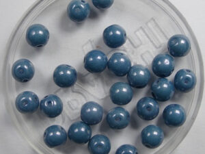 RounDuo Beads, 5 mm, Chalk White Baby Blue Luster