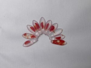 CMD-97008M 2 hole Daggers, 5x16 mm, Czech Mates, Crystal Matte/Red