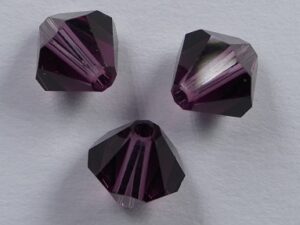 6 mm Amethyst Swarovski Element Bicones