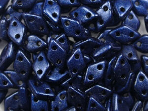 CM-DI-79032MJT Metallic Suede Dark Blue CzechMates 2-hole Diamond Beads, 5 gram