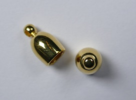 Bullet End Cap, 4 mm, Gold plated