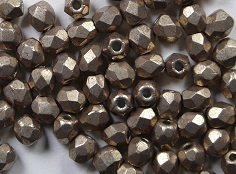 FP1-03-77056CR Saturated Metallic Hazelnut Czech Glass Facet Firepolish 3mm 50 stuks