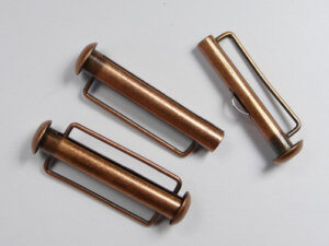Ronde schuifsluiting, Slide bar 26,5 mm, antique copper