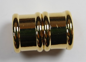 Magnetische 'bamboe'sluiting, 18x12 mm, Goudkleurig