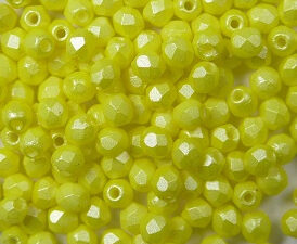 FP1-03-24002AL Pearl Shine Amber Czech Glass Facet Firepolish 3mm 50 stuks