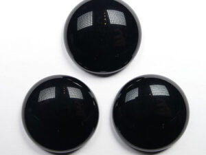 CAB-R24-23980 Black Czech Round Cabochon 24 mm