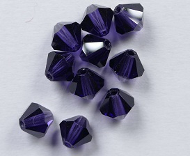 PrBic-06-DTAN Deep Tanzanite Preciosa Bicones 6 mm 10 stuks