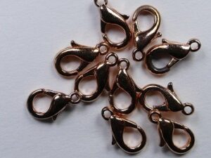Karabijnslotjes, 12 mm, koperkleurig